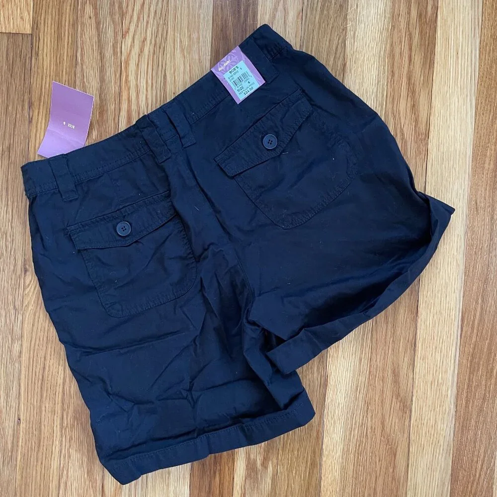 Women’s Black Cargo Shorts Size 6 BCC Jeans NWT Roll Tab Hem